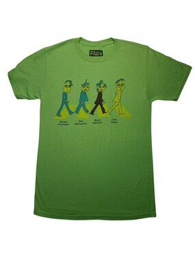 Freaker Beatles Abbey Road Parody T-Shirt Mens Small Green Casual Graphic Tee